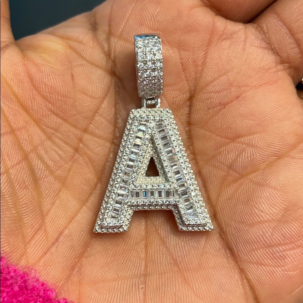 Silver initial pendant